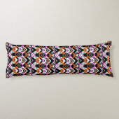 Coussins Longs Motif tiré par la main noir, orange, et rose de (Dos)