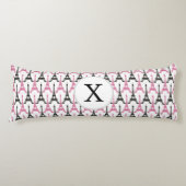 Coussins Longs Motif Tour Eiffel rose chic (Devant)