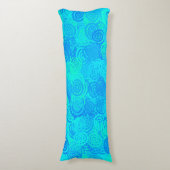 Coussins Longs Motif Tourbillons Bleu Turquoise (Devant (Vertical))