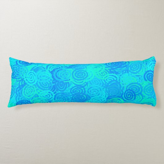 Coussins Longs Motif Tourbillons Bleu Turquoise (Devant)