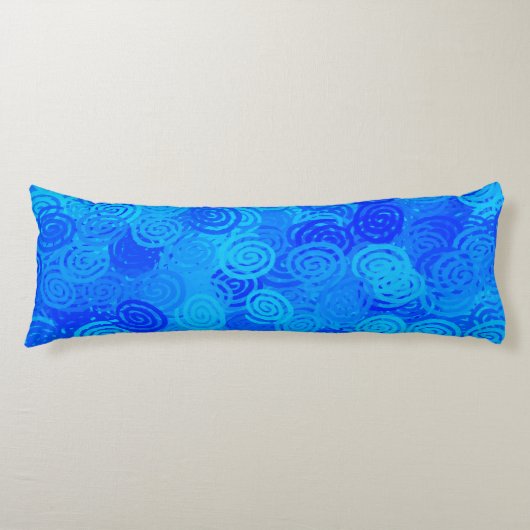 Coussins Longs Motif Tourbillons Bleus (Devant)