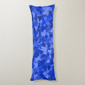 Coussins Longs Motif Triangle Bleu (Dos (Vertical))