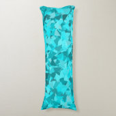 Coussins Longs Motif Triangle Bleu Sarcelle (Devant (Vertical))