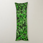 Coussins Longs Motif Triangle Noir Vert (Dos (Vertical))