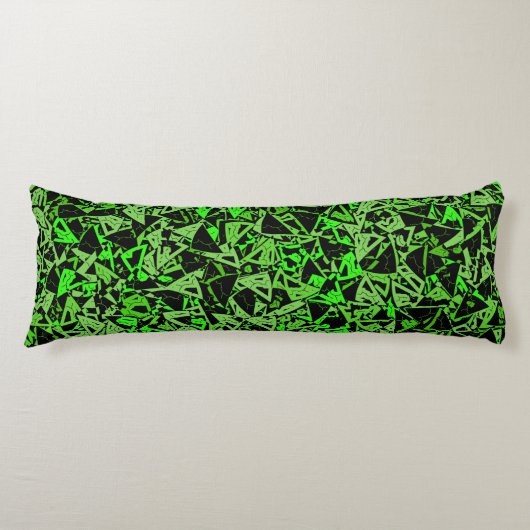 Coussins Longs Motif Triangle Noir Vert (Devant)