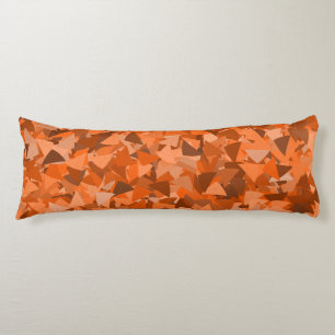 Coussins Longs Motif Triangle Orange Marron