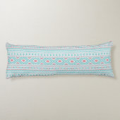 Coussins Longs Motif tribal aztèque turquoise et rose (Dos)