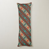 Coussins Longs Motif Tribal Sud-Ouest Turquoise Terracotta (Dos (Vertical))