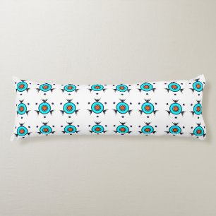 Coussins Longs Motif Tribal Turquoise