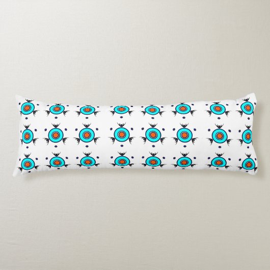 Coussins Longs Motif Tribal Turquoise (Devant)