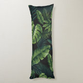 Coussins Longs Motif Tropical noir (Dos (Vertical))