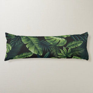 Coussins Longs Motif Tropical Noir