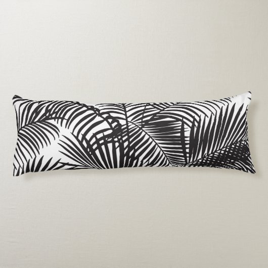 Coussins Longs Motif tropical noir moderne de palmiers (Dos)