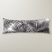 Coussins Longs Motif tropical noir moderne de palmiers (Devant)