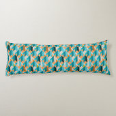 Coussins Longs Motif turquoise et orange de formes (Dos)