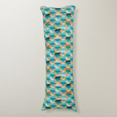 Coussins Longs Motif turquoise et orange de formes (Devant (Vertical))