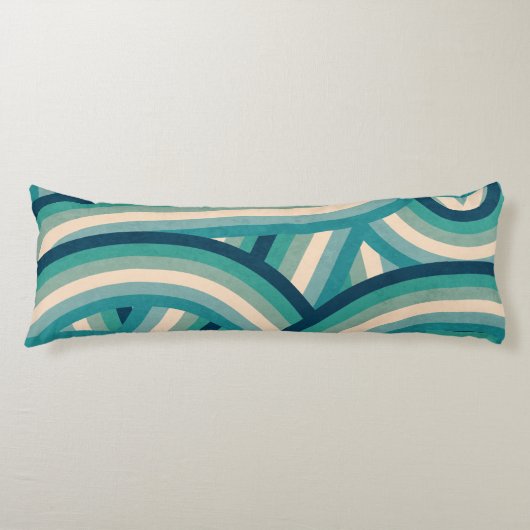 Coussins Longs Motif turquoise Retro Rainbow Stripes (Devant)