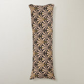 Coussins Longs Motif ventilateur Art déco - pêche en noir (Devant (Vertical))