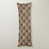 Coussins Longs Motif ventilateur Art déco - pêche en noir (Dos (Vertical))