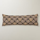Coussins Longs Motif ventilateur Art déco - pêche en noir (Devant)