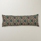 Coussins Longs motif vert en forme de coquille (Dos)