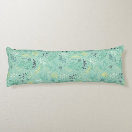 Coussins Longs Motif vert feuillage élégant (Dos)