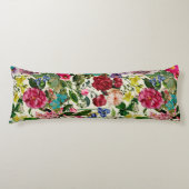 Coussins Longs motif vintage rose beige (Devant)