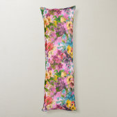 Coussins Longs motif vintage rose fleuri violet (Dos (Vertical))