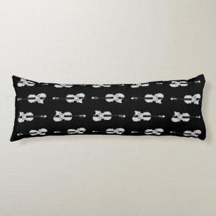 Coussins Longs Motif violon - noir et blanc