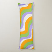 Coussins Longs Motif Y2k Abstrait de la couche Super d'onde rétro (Dos (Vertical))