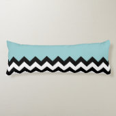 Coussins Longs Motif Zigzag noir et blanc, Chevron, Bleu (Devant)