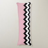 Coussins Longs Motif Zigzag noir et blanc, Chevron, rose (Devant (Vertical))