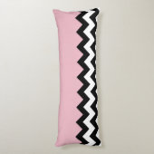 Coussins Longs Motif Zigzag noir et blanc, Chevron, rose (Dos (Vertical))