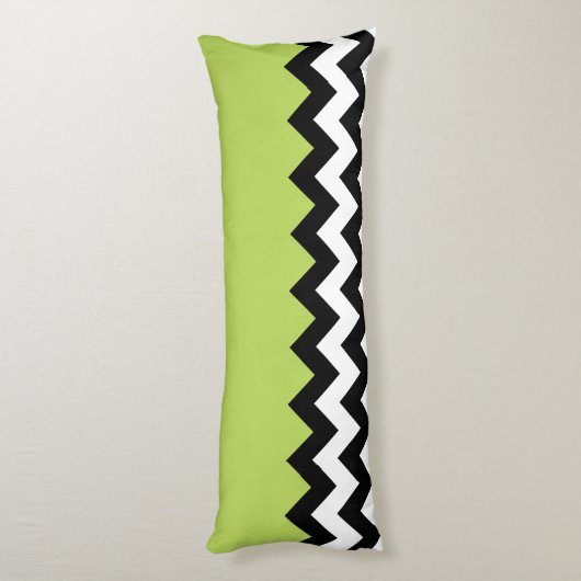 Coussins Longs Motif Zigzag noir et blanc, Chevron, Vert (Dos (Vertical))