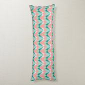 Coussins Longs Motif ZigZag Vert et Yukka Rose Pêche (Dos (Vertical))