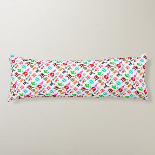 Coussins Longs Motifs de monstres drôles colorés mignons
