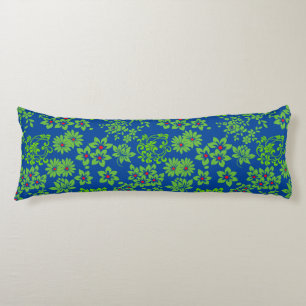 Coussins Longs motifs plante (6).green Blue BG