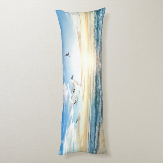 Coussins Longs Mouettes de plage du matin (Dos (Vertical))