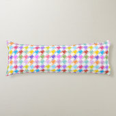 Coussins Longs Multicolor Houndstooth+Motif Rpt blanc (Devant)