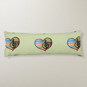 Coussins Longs Musique Arc-en-ciel coloré Doodle Coeur Pour Custo