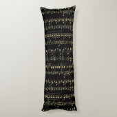 Coussins Longs Musique d'or en noir (Dos (Vertical))
