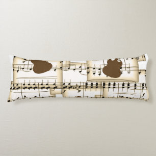 Coussins Longs musique papier guitare arrière - plan