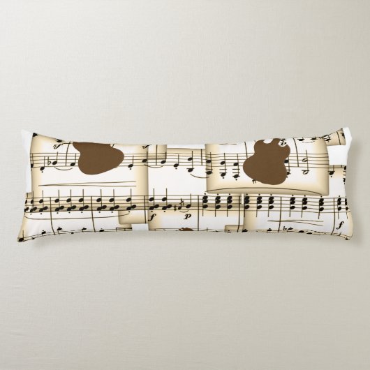 Coussins Longs musique papier guitare arrière - plan (Devant)