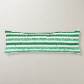 Coussins Longs Nature Vert Blanc Rayures Pailletées Horizontales (Devant)