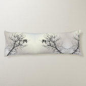 Coussins Longs nature zen paysage noir blanc silhouette de l'arbr (Dos)