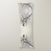 Coussins Longs nature zen paysage noir blanc silhouette de l'arbr (Devant (Vertical))