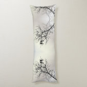 Coussins Longs nature zen paysage noir blanc silhouette de l'arbr (Dos (Vertical))