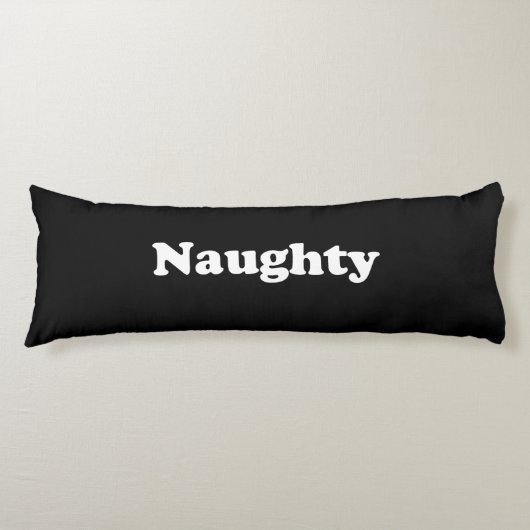 Coussins Longs Naughty ou Nice, double face, noir blanc (Devant)