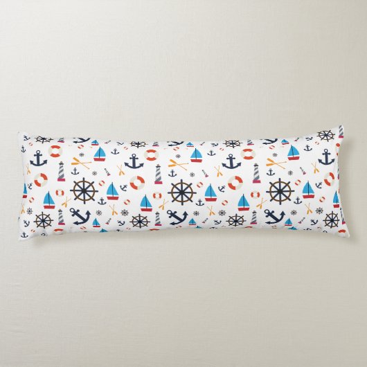 Coussins Longs Nautical Sea Sailboat Lighthouse Literie (Dos)