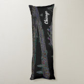 Coussins Longs Navy Pier Chicago 1920's NEON Art Windy City (Dos (Vertical))